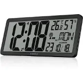 KIENZLE Wandklok - - Digitale XXL - Automatische instelling - Temperatuur en luchtvochtigheid - Alarmfunctie