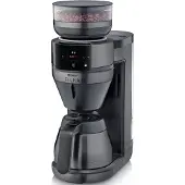 Severin KA 4855, Koffiezetapparaat voor filterkoffie, Geschikt voor koffiebonen en gemalen koffie, Ingebouwde molen, 1520 W, Zwart, RVS