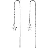 Charme Bijoux Doorsteek oorbellen -Ster- rvs-