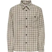 Only & Sons Overhemd 'ONSWaleed' crème / donkergroen
