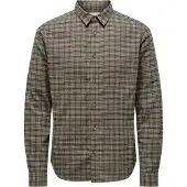 Only & Sons Overhemd 'ONSGUDMUND' cappuccino / donkerbruin