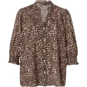 ONLY Blouse 'ONLRAYA' donkerbeige / zwart / wit