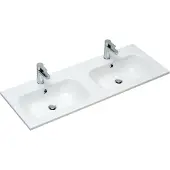 Saniclear Essen mineraal marmeren wastafel 120cm dubbel met kraangaten