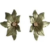 Charme Bijoux Oorbellen- mosgroen- bloem-