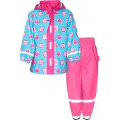 Playshoes Functioneel pak 'Eulen' lichtblauw / pink / oudroze