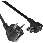 ACT Netsnoer Schuko CEE 7/7 male (haaks) - C5 (haaks) IEC 60320 zwart 3 m AK5006