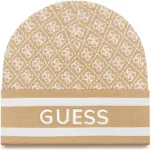 GUESS Muts 'SEVYN 4G LOGO BEANIE SWTR' beige / wit
