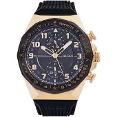 GUESS Analoog horloge 'D1' goud / zwart