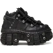 New rock - Gothic Laars - M-WALL106-S25 - EU36 tot EU46 - zwart - Maat 43