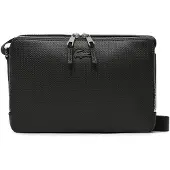 Lacoste Chantaco Schoudertas Leer 26 cm zwart