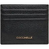 Coccinelle Leren Kaarthouder Metallic Soft Document Holder Noir Zwart