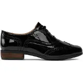 Clarks Hamble Eiken Zwarte Lak Schoenen
