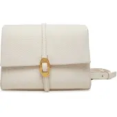 Coccinelle Leren Schoudertas Dorian Mini Bag Grained Leather Blanco Crème