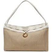 Coccinelle Schoudertas Isabela Canvas Handbag Natural / Blanco Beige