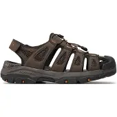 SKECHERS Heren Tresmen Sandalen - Bruin Outseen (44), 1 tot 3 cm, Klittenband, Casual, Sportief, Buiten 204111