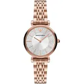 Giorgio Armani Gianni T-bar Dames Horloge Rosékleurig AR11446