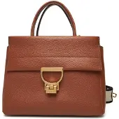 Coccinelle Leren handtas schoudertas Arlettis Signature Handbag Grained Leather Cognac bruine