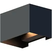 Calex LED Wandlamp Venice - Rechthoek - Up & Down - Verstelbare Stralingshoek - 7W - Warm Wit Licht - Voor Binnen en Buiten - Zwart