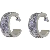 Behave - Oorringen dames zilverkleur glitter - Avond glamour stijl