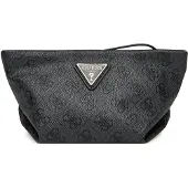 GUESS Toilettas Helina Top Zip Cosmetic Coal Logo Donkergrijs