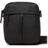 BOSS Stormy Heren Faux Leather Reporter Tas met Tonal Logo