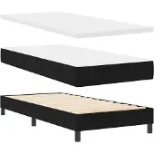 vidaXL Boxspring bed met matras met hoofdeinde Zwart 80 x 200 cm Stof