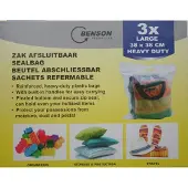 Benson Huishoud zak afsluitbaar 3 Stuks Large (38 x 38 cm)
