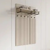 Meubella - Kapstok Timoteo - Beige - 76x27x132 cm