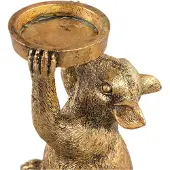 Ptmd collection PTMD Miro Gold Polyresin Mouse Candle Holder L