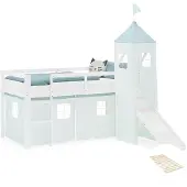Homestyle4u Hoogslaper - 90x200 cm - Mint - met lattenbodem