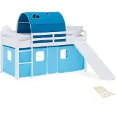 Homestyle4u Hoogslaper - 90x200 cm - Blauw - met lattenbodem