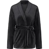 Triumph Badjas kort ' Sensual Velour Robe Top ' zwart