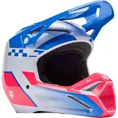FOX V1 Collect Blauw Roze Crosshelm Maat 2XL