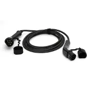 Sans marque OPLAADKABEL VOOR ELEKTRISCHE AUTO - TYPE - 2 - 11kW - 5m - PLATINET - PEVC11KW5B-B - kleur zwart plus hoesje - Kabel compatibel met alle plug-in auto's met een Type 2 stekker.