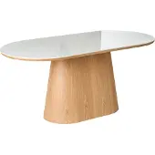 Beliani LOCKHART - Eettafel - Lichtbruin/Wit - Gesinterde steen