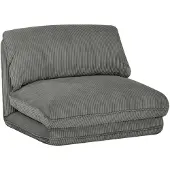 Sweeek Loungestoel met slaapfunctie corduroy fauteuil Grijs