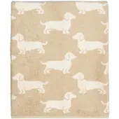 Cawö Handdoek We love Dogs Nature/Beige (Set van 3)