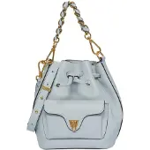 Coccinelle Leren schoudertas Beat Generatio Bucket Bag Snow Lichtgrijs