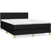 Syfax Boxspring met matras stof zwart 140x190 cm