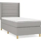 Syfax Boxspring met matras stof lichtgrijs 80x200 cm