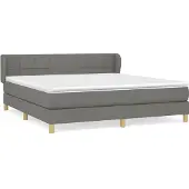 Syfax Boxspring met matras stof donkergrijs 180x200 cm