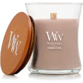 Woodwick Patchouli Creme Medium Geurkaars