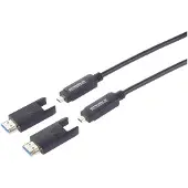 Speaka Professional SP-13597808 HDMI-kabel Glasvezel / HDMI Aansluitkabel HDMI-A-stekker, HDMI-micro-D-stekker, HDMI-A-stekker, HDMI-micro-D-stekker 20.00 m