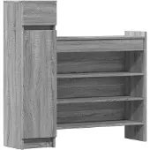 vidaXL Schoenenkast 100,5x28x100 cm bewerkt hout grijs sonoma eiken