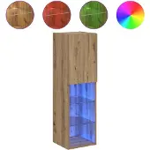vidaXL Tv-meubel met LED-verlichting 30,5x30x102 cm artisanaal eiken