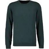 Ragman Regular Fit Trui ronde halsdonkergroen, Effen