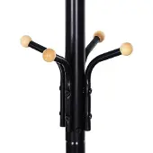 Hoppa! Songmics - Staande Kapstok - 12 Haken - Metaal/ Beuken - Zwart