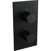 Brauer Stripe 3-weg Inbouwthermostaat Rechthoekig - Mat Zwart - Kranen, Badkranen, Inbouw Badkranen - 8720724564641