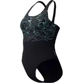 Speedo Hyperboom Placement Muscleback Swimsuit Zwart UK 32 Vrouw