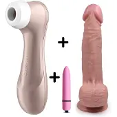 Satisfyer Pro 2 + Medium Dildo + Bullet
